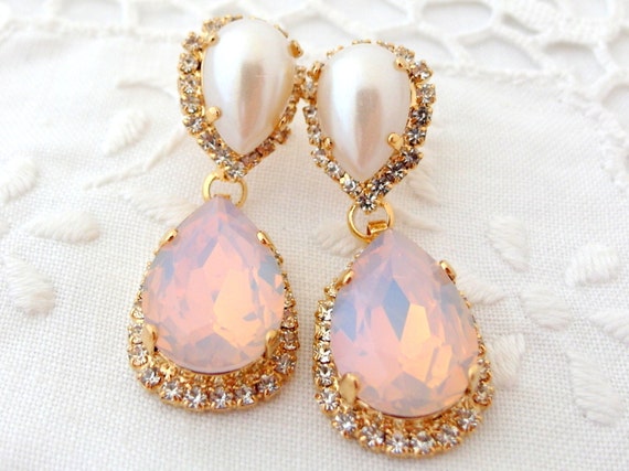 Pink Crystal Drop Dangle Ethnic Style Party Earring – Neshe Fashion Jewelry