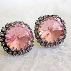 Pink earrings,pink studs earrings,Crystal crystal earrings,pink bridesmaids earrings, Studs earrings/Drop earrings, pink bridal earrings