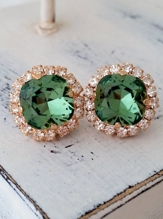 Emerald green on sale stud earrings