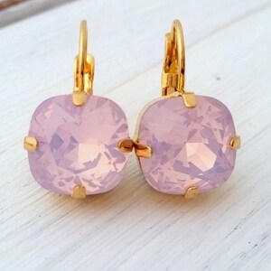 Pink opal earrings,Opal earrings,Pink opal Bridal earrings,Pink opal Bridesmaid gifts, pink opal Crystal crystal earrings,gold or silver