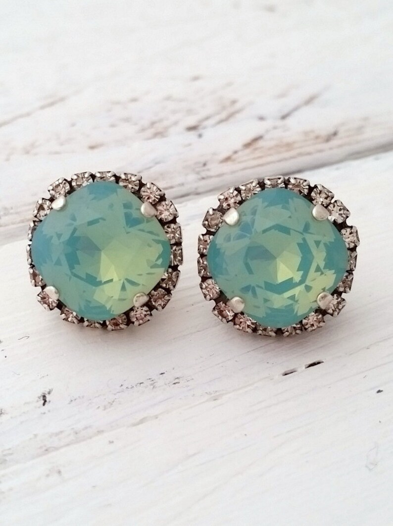 Mint earringsoxidized silver earringsBridesmaid giftBridal Etsy