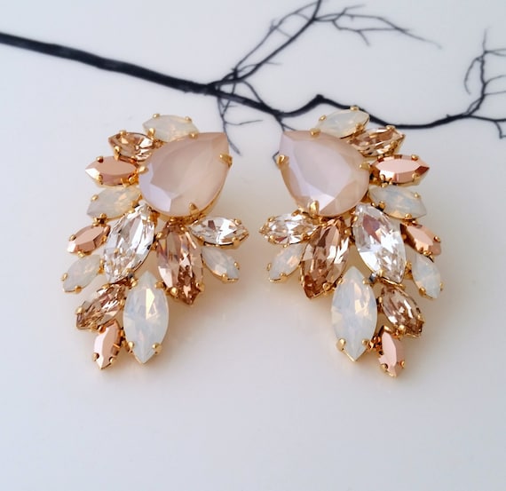 Cream statement earrings clearance