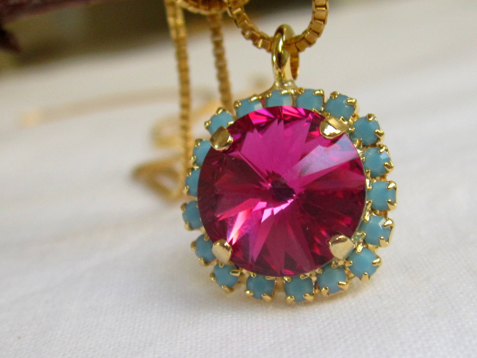 The Pink Hoop Necklace in Platinum (46cm) main image 1