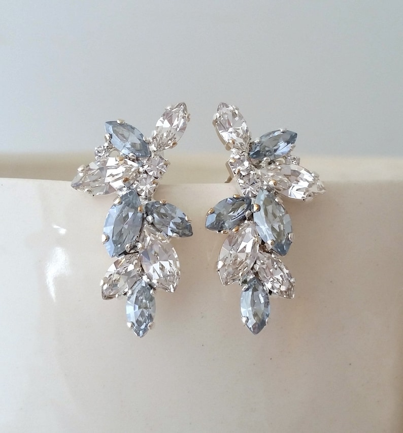 light blue bridal earrings. wedding earrings something blue. Dusty blue bridal earringsDusty Blue weddingBlue