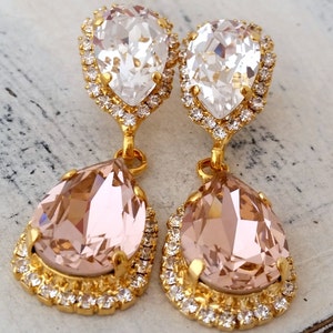 Blush earrings,Blush pink chandelier earrings,Blush bridal earring,Blush bridesmaid earrings,Blush wedding,Wedding earrings,Wedding jewlery