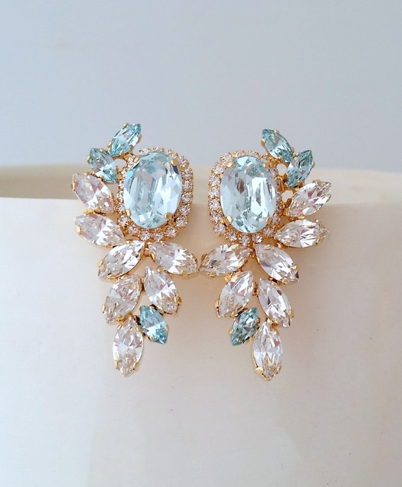 Light blue earrings for wedding discount