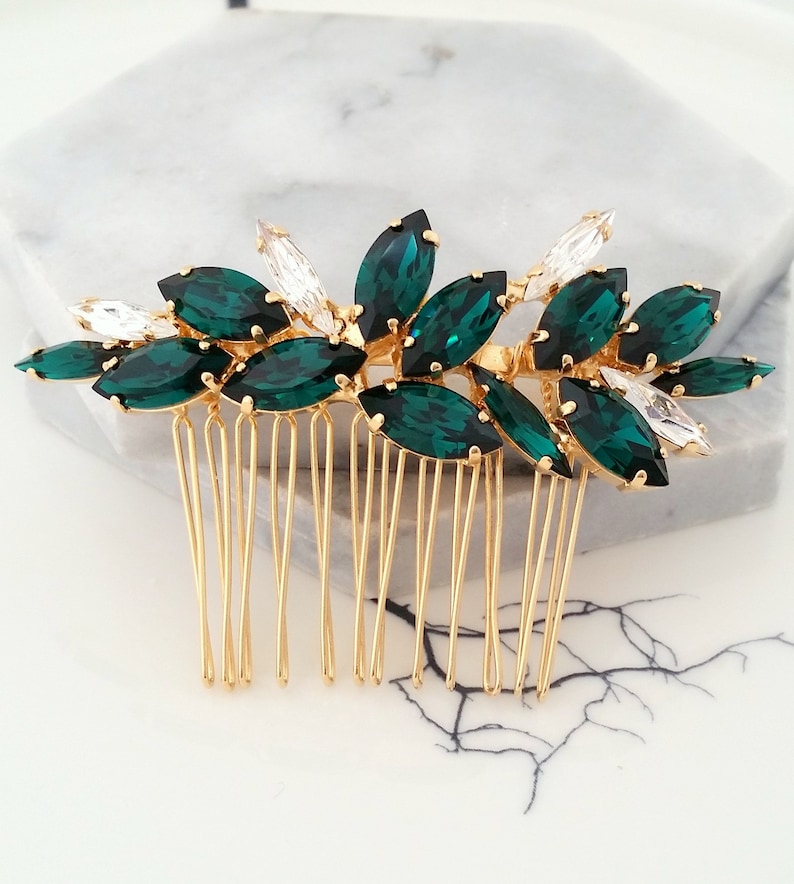Emerald earrings,bridal earrings, Emerald bridal earrings,Vintage earrings,Large earring,cluster earrings,Crystal earring,crystal earrring image 7