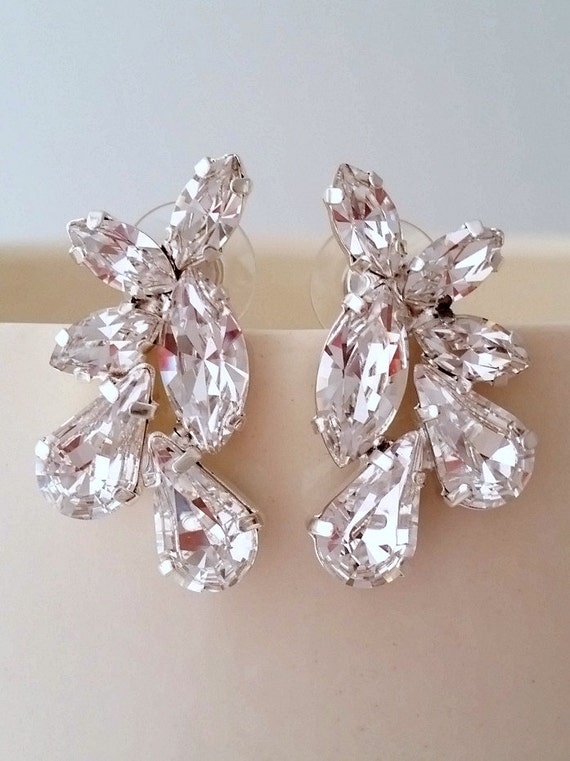 Crystal cluster stud earrings discount