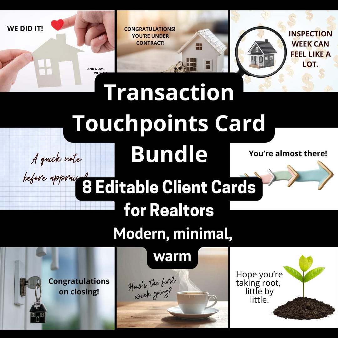 Client Card Or Chart Editable Realtor Client Card Bundle | 8 Folded Canva Cards | Two Sizes ...