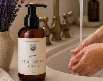 Gentle Lavender Hand Soap (8 oz) | Natural Handmade Soap | Moisturizing Soap | Farm Made Lavender Soap | Clean Ingredients Skincare Gift
