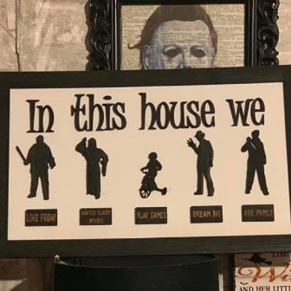 DIGITAL FILE - In This House Horror Movie Characters - Laser Cut SVG File