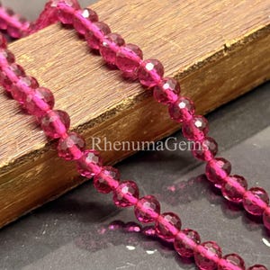 Red Hydro Faceted Handmade Beads: 8 Inch Strand, Round Shape Beads,