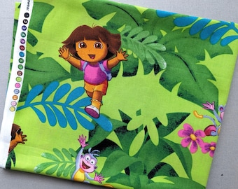 RARE Dora the Explorer Cotton Fabric, Jungle Adventure with Boots, One Yard Destash, Crafting & Quilting