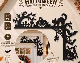 Halloween Door Corner Decoration | Spooky Silhouette (STL & 3MF)