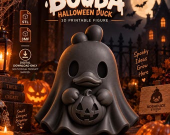 Boba Halloween Duck 3D Print File | Ghost Costume Figurine (STL, 3MF)