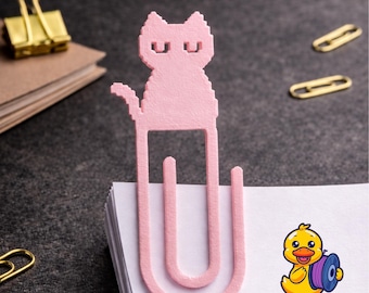 Pixel Katze Büroklammer Lesezeichen 3D Druckdatei (STL, 3MF)