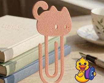 Lesezeichen mit Katzenmotiv | Kawaii-Planerclip (STL/3MF-Download)