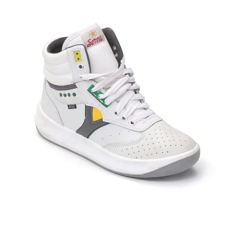 靴 90s service shoe by Thurmont Shoe NWT Servis Cheetah High Top Trainers White Yellow Black Brown