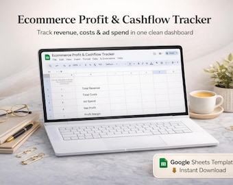 Ecommerce Profit Tracker | Google Sheets Template, Ad Spend Dashboard (Digital Download)