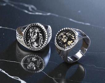 Religious Jesus Ring – Adjustable Christian Ring – Unisex Faith Jewelry