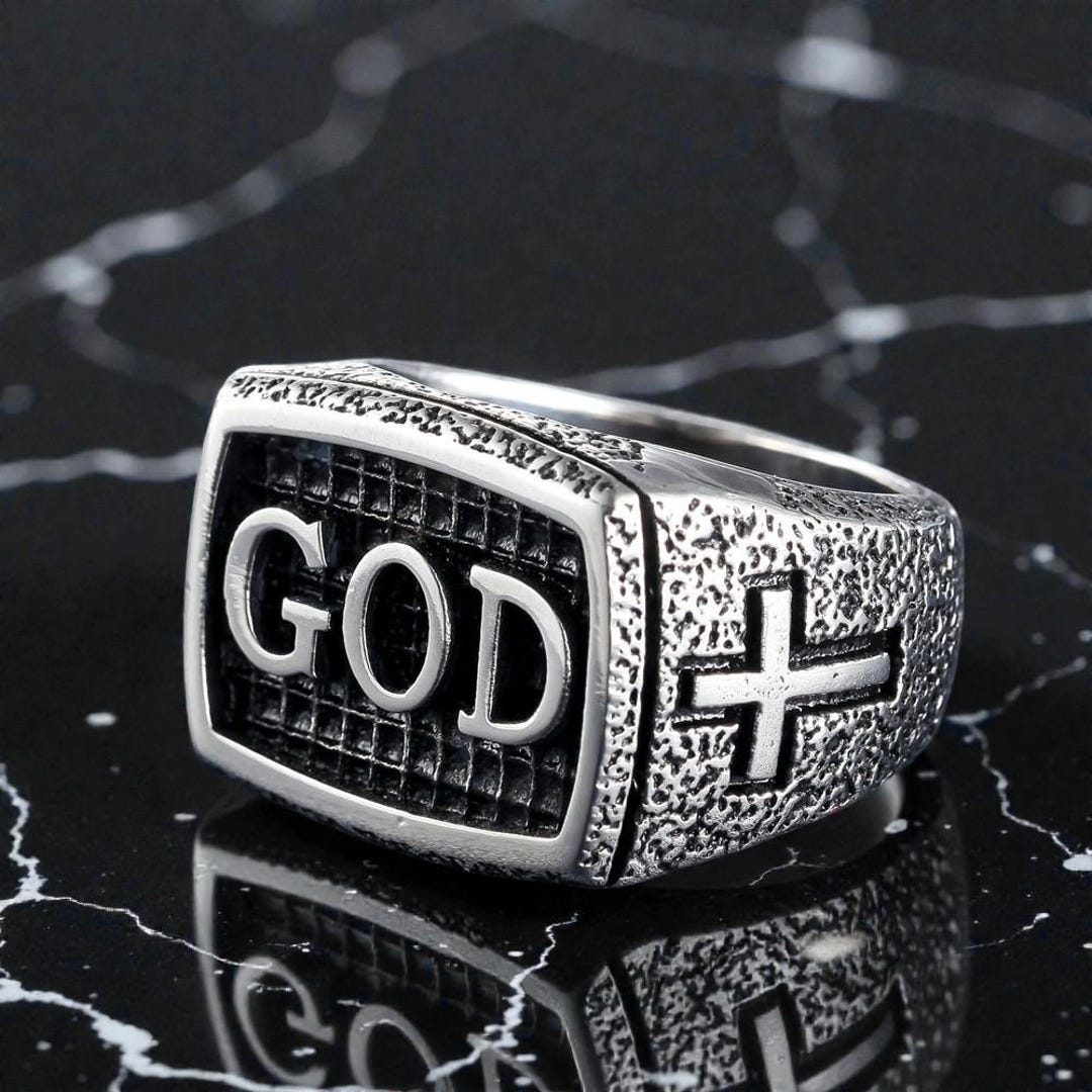 Titanium Steel God Ring | Unisex Religious Faith Jewelry - Etsy
