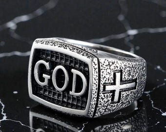 Titanium Steel God Ring | Unisex Religious Faith Jewelry