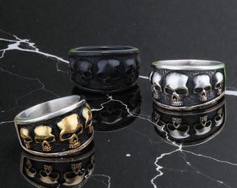 Gothic Skull Band Ring – Metal Statement Jewelry