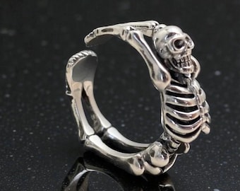 Gothic Skull Skeleton Ring | Adjustable Unisex Alloy Jewelry