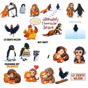 Monkey Punch, Lo Siento Wilson and Nihilist Penguin png bundle