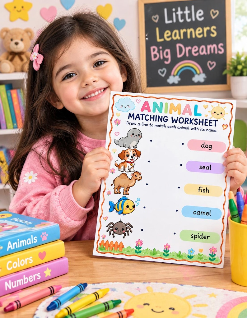 Printable Matching Worksheets, Match the Picture, Kindergarten ...