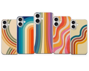 Retro Stripes Phone Case Aesthetic Vintage Cover for iPhone 17 16Pro 15 14 13 12 Samsung S25 S24 S23 S22 A16 A56 A55 Pixel 10Pro 9Pro