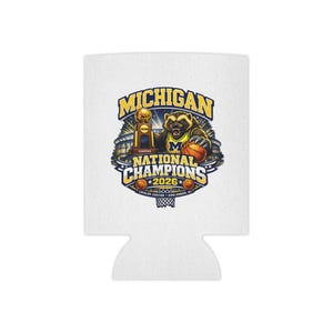 Funda para enfriador de latas de baloncesto para aficionados, campeones nacionales de Michigan 2026 imagen 5