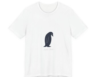 Minimal Penguin Silhouette Tee | quiet nihilism design, small silhouette art