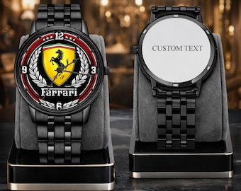 Luxury Italian Racing Style Watch, Sports Car Inspired Wristwatch, Trendy Automotive Design