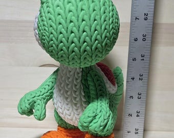 Knitted-Style Yoshi-Inspired Character – 3D Printed Collectible – Mini (4") or Collector (8") – Swivel Head