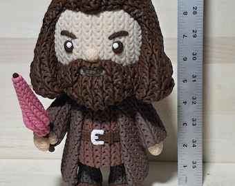 Hagrid-Inspired Knitted Style Wizard Figure | 3D Printed Fantasy Collectible | Bearded Giant Wizard Decor