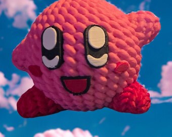 Kirby-Inspired Knitted Figure | Happy or Angry Expression, Mini or Boss Size