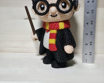 Harry a Wizard Student Knit Style Inspired Figure  | Mini or Boss Sizes Collectible