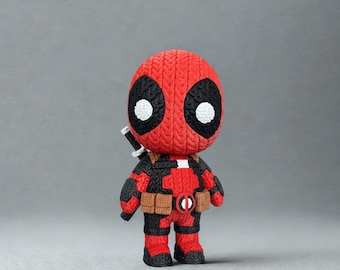 Deadpool inspired Knitted 3d print  Mini & Boss Size Available