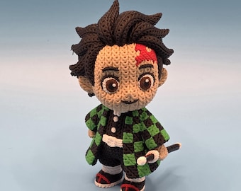 Tanjiro Kamado Figure | Knitted Style 3D Printed Anime Collectible Statue