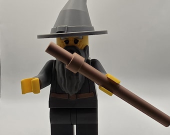 Wizard Minifigure Display | 9-Inch Tall 3D Printed Fantasy Collector Decor