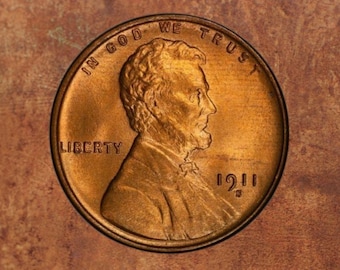 Centavo S Lincoln de 1911_ moneda antigua de un centavo para colección