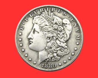 Pièce en argent Morgan de 1880-O | Dollar américain en argent à la Monnaie de la Nouvelle-Orléans | vintage Liberty Eagle à collectionner