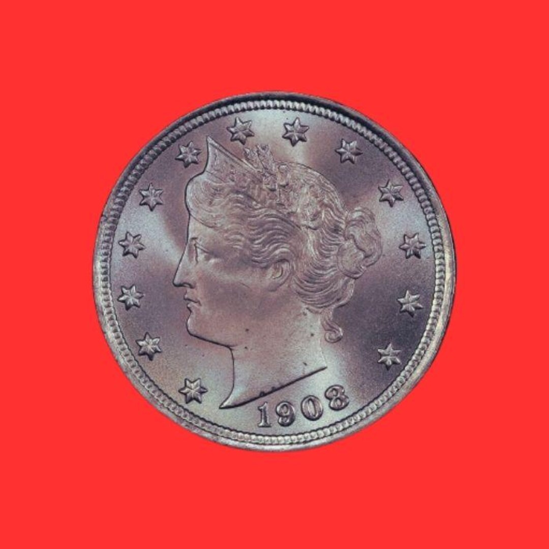 1908 Coin 1908 Liberty Head Nickel | Vintage U.S. Coin | Historic American Five ...