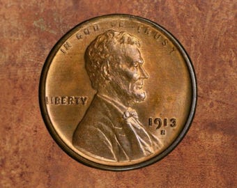 1913-S Lincoln Wheat Penny – Vintage US One Cent Coin – Classic American Coin Collectible