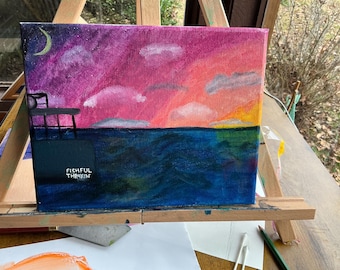 Ocean Sunset Oil Painting on Canvas