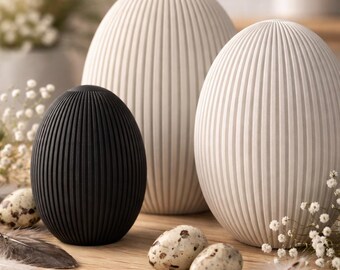 Ribbed Easter egg - Easter decoration - Modern Easter egg