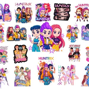 Huntrix Kpop Demon Hunters PNG SVG, Kpop Idol Group Shirt design,Girl Dinner Png,Saja Boys Girls Bands Png,Huntrix fans,DigitalDownload