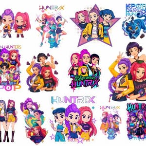 Kpop Demon Hunters PNG SVG, Kpop Idol Group Shirt, Huntrix png design, Saja Boys Girls Bands Png, Huntrix fans,Digital Download