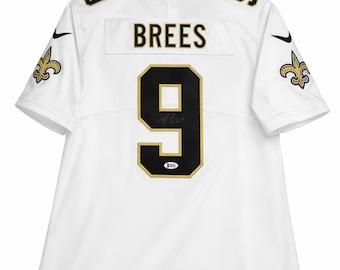 Hand Signed Autographed WHITE  Jersey Drew Brees Football Beckett COA